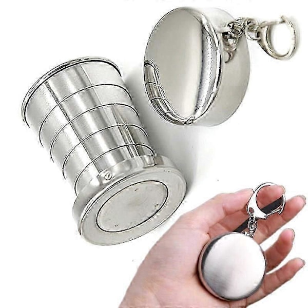 Sammenleggbar kopp i rustfritt stål, campingkokekar, uttrekkbar kopp, tekopper, teutstyr, campingtelt, servise, sammenfoldet kopp 75/150/250ML 150ML