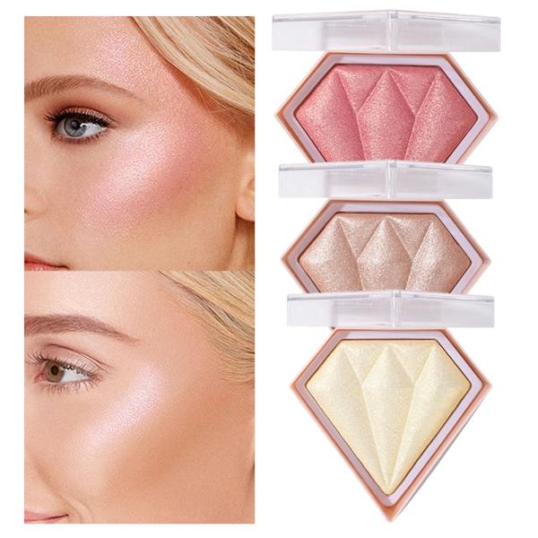 5 Farger Blush Makeup Palette Høylys Konturpulver Bronzer Høyglans Høylys