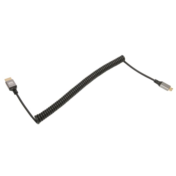 Mini HD Multimedia Interface Spring Adapterkabel 4K 60Hz 18 Gbps Forlængerkabel til Tablet Kamera TV Skærm Mini Han til HD Han Spiralkabel