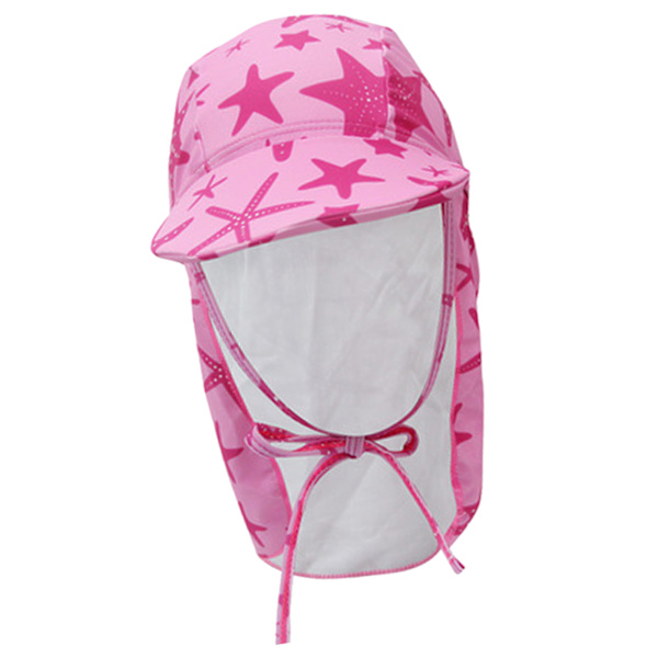 Barn Solhatt Pojkar Flickor Bred Brätte Sommar Strandhatt Med Nackskydd För Simning Strandlek Rosa Stjärna