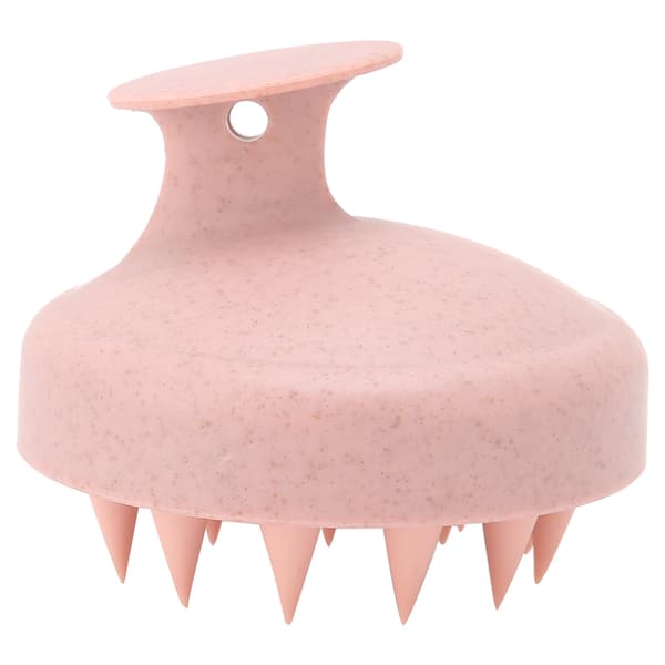 Silikon hårbottenmassageborste Hem Bärbar Hårtvätt Schampoborste Hårbottenexfoliator Rosa