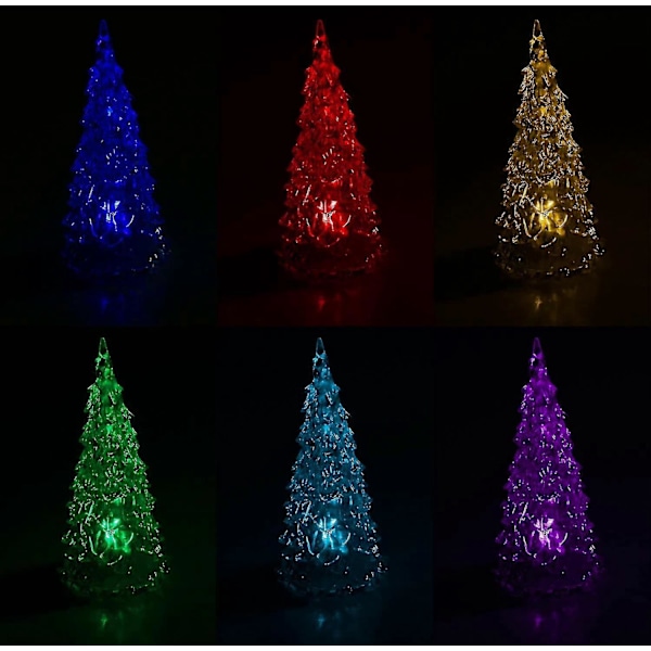 Nyhed Klar LED Blinkende Juletræ Bordlampe Dekoration (transparent 3 stk)