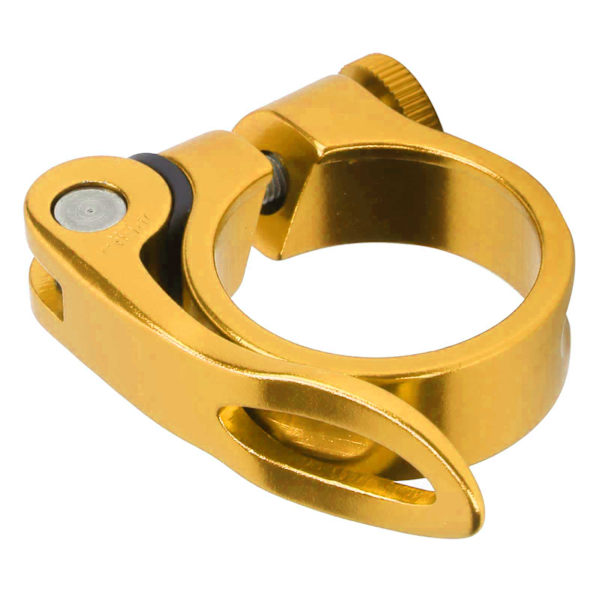 34,9 mm Hållbar Cykel Snabbkoppling Sadelstolpe Klämma Aluminiumlegering Sadelrör Klämma Gyllene