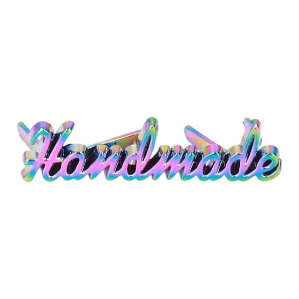Håndlagde etiketter i fargerik design, retro stil, fint håndverk, utsøkt eksteriør, DIY-veskeetikett