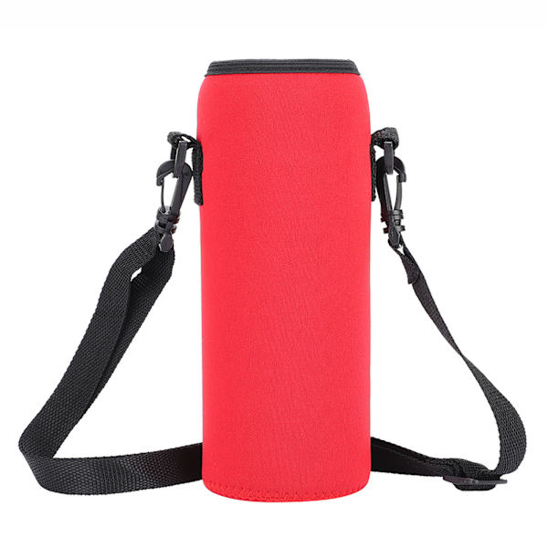 Utomhus 1000 ml vattenflaska isolerat cover Neopren bärväska påse med rem Röd
