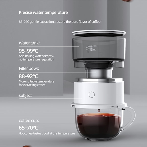 Mini kaffemaskine til udendørs rejser, camping, bærbar manuel dryp kaffemaskine