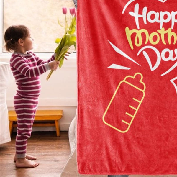 Pehmeä ja hengittävä polyester-peitto, kirkas painatus, kirkkaat värit, konepestävä, äitienpäivälahja BL326‑5 140x200cm