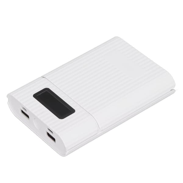 M09 4x18650 DIY Power Bank med Micro Input LED-display Svetsfri Batteriförvaringslåda Vit