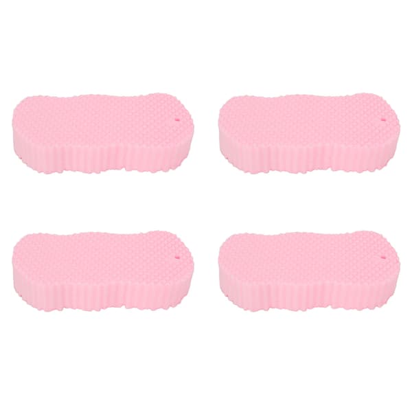 3D badesvamp eksfolierende blød elastisk smertefri brusesvamp til voksne baby 4 stk.