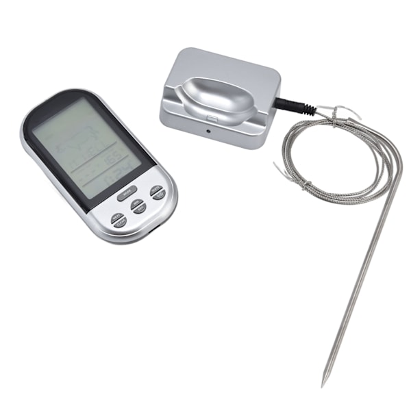 Trådlös termometer timer övertidslarmfunktion praktisk temperaturmätare för kök grill matlagning