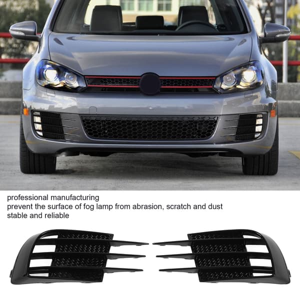 1 Par Gloss Sort Frontfanger Tåkelys Grilldeksel Tåkelysramme Erstatning for 6 MK6 GTD 2008‑2013