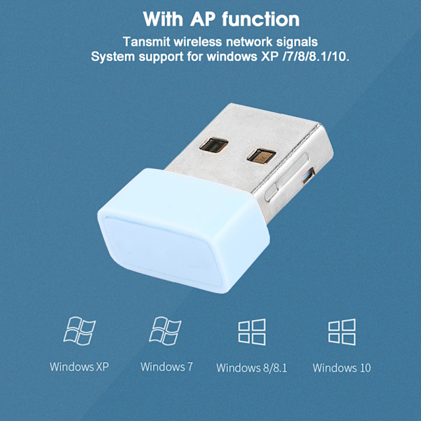 Pöytätietokoneen USB-verkkokortti WIFI-sovitin Kompakti Mini 150Mbps sisäänrakennetulla älyantennilla