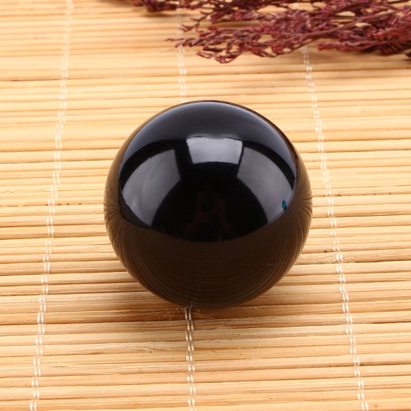 Kuuma aasialainen harvinainen luonnollinen musta kvartsilasi parantava pallopallo 40 mm + teline