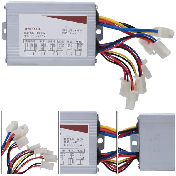 36V 800W Elektrisk Borstmotorstyrenhet DC Motor Hastighetskontroll för Elektrisk Trehjuling Scooter