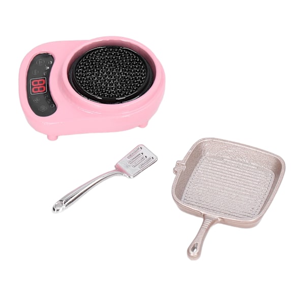 1:12 Nuken talo Keittiötarvikesarja Seos Simulaatio Liesi Kattila Lasta Miniatyyri KeittiötarvikePink