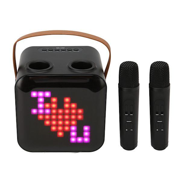 Kannettava karaoke-kaiutinjärjestelmä Karaoke-kone 2 langattomalla mikrofonilla Type C Bluetooth-kaiutin RGB-valolla