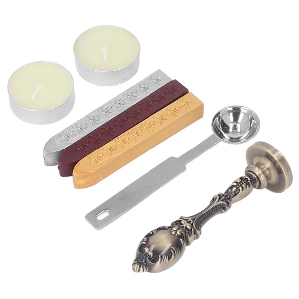 Vaha Sinettileimasarja Retro Tyyli Helppo Käyttö Selkeä Kuvio Laaja Sovellus Vaha Sinetti Sinetti Kortti Scrapbook DIY Pronssisetti