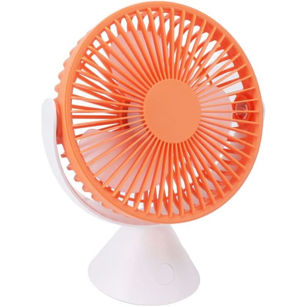 3 hastigheder skrivebord bordplade ventilator hængende stativ dobbelt brug USB 360° rotation camping telt loftventilator 1500mAh orange