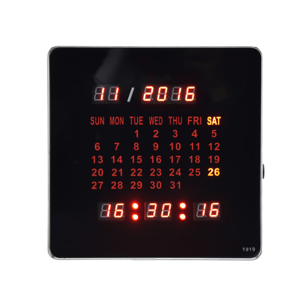 Fasjonabel digital veggklokke Slå av minne LED digital vekkerklokke Veggkalenderklokke 100‑240VEU Plugg