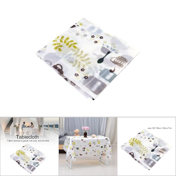 PVC-päällystetty vedenpitävä puuvillapöytäliina, pyyhittävä pöytäliina (beige)