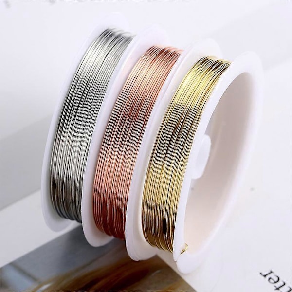 3 väriä kuparilankaa käsintehty kuparilanka korulanka 0,4mm muotoiltu lanka kulta hopea luonnollinen