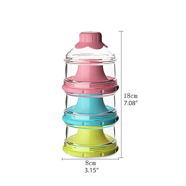 Baby Formula Milk Powder Dispenser 3 Fack Babymatning Behållare Stapelbar Bärbar Spädbarn Formula Mjölkpulver Box