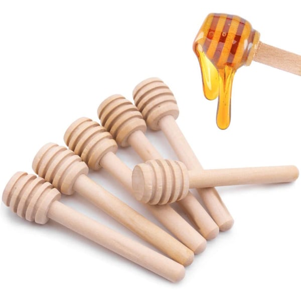 50 stk Honeycomb Stick 8cm Mini Tre Honey Dipper Sticks Honningrører Honningstav for honningkaffesyltetøy Kjøkkenutstyr