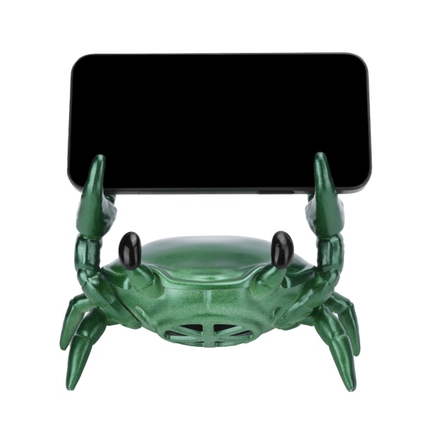 2 i 1 mobiltelefonstativ Bluetooth-højttaler Krabbeformet beslag 360 graders surroundhøjttaler (grøn)