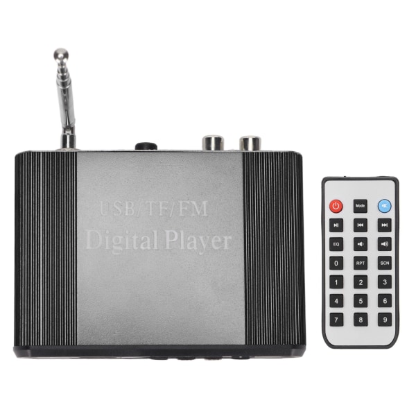 3 i 1 effektforstærker MP3-afspiller Radioeffektforstærker Trådløs Bluetooth 5.0 Fjernbetjening Musikafspiller Sort