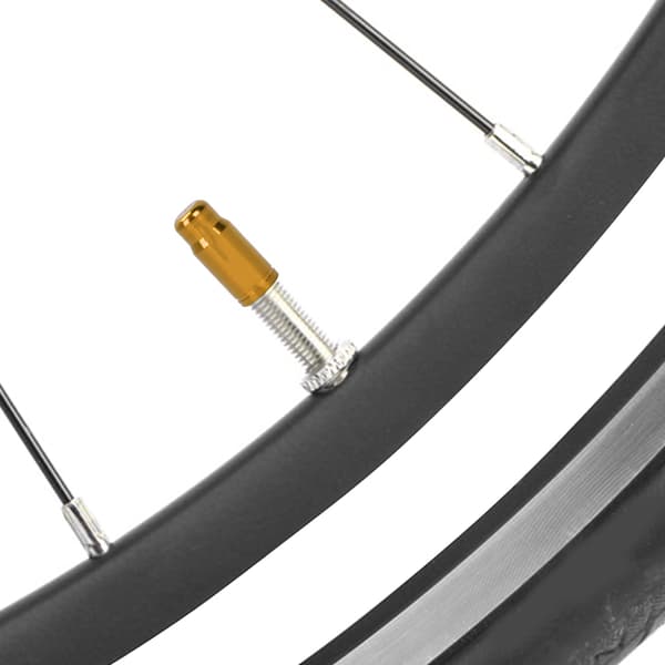50 st. anodiserade cykeldäck Presta luftventil dammskydd i aluminiumlegering (guld)