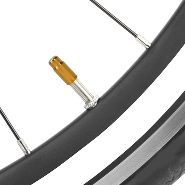50 stk. anodiseret cykelventilhætter i aluminiumlegering til Presta-ventil (guld)