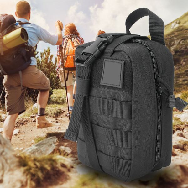 Udendørs højkvalitets rejsenødoverlevelsestaske Rescue Medical Pouch Pack (sort)