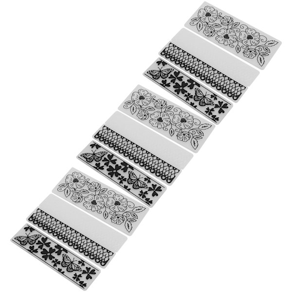 9 stk. blomsterpregefolder i plast, rektangulær, for DIY-kortlaging, håndlagde tilbehør