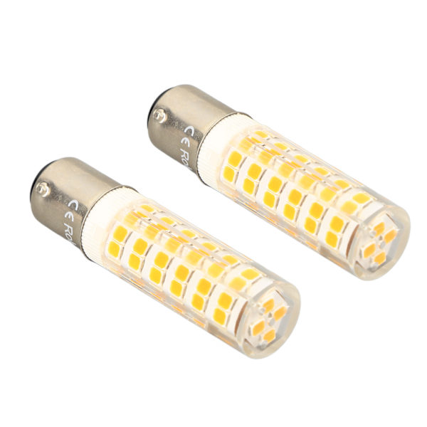 2 st BA15D LED-lampor Dimbara 6W Dubbelkontakt DC Bajonettbas 540LM 76 LED Varmvitt Ljus 60W Halogenlampor Ekvivalent 100‑130V