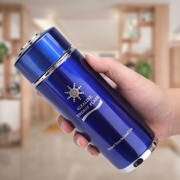 Rustfrit alkalisk vandflaske bærbar nano balance bio energi lonizer kop kolbe (blå)