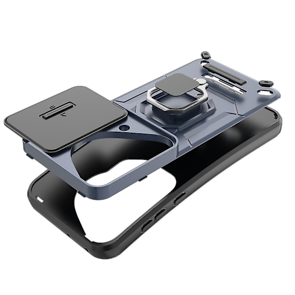 Skal för Huawei Pura 70 Ultra med Stöd Stöttåligt Robust PC+TPU Telefonskydd Kameraskydd-B6 Grön