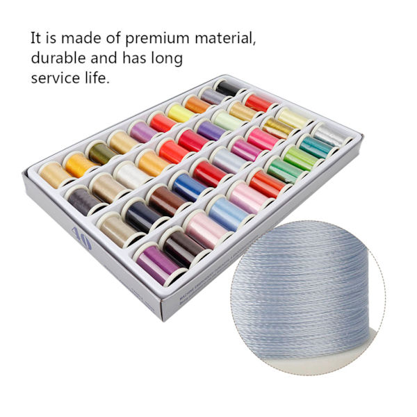 40 st broderimaskin tråd DIY tråd 280m 135D/2 för flera ändamål