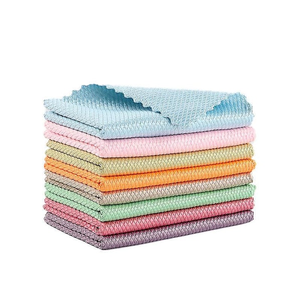 Premium Mikrofiber Glasputsdukar - 10-pack, Lintfritt Fönsterputsmedel för Fönster, Glasögon, Vindrutor och Speglar - Snabbt och Effektivt