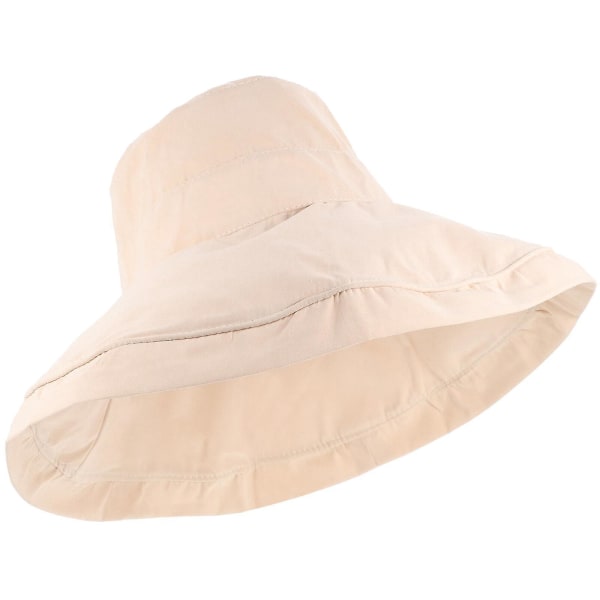 Beige Fisherman-hattu suurella visiirillä aurinkosuojaa varten – ihanteellinen ulkokäyttöön, matkustamiseen ja rantakäyttöön