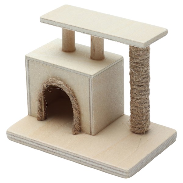 Kattram 1:12 Dockhus Mini Katt Hus Katt Stativ Leksak Möbler Dekoration Tillbehör