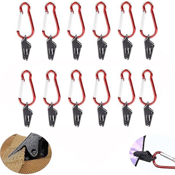 12 Stycken Presenningsklämma Legering Tältklämma, Vindtät Återanvändbar Presenningsklämma, Återanvändbar Markisklämma, För Fast Pooltak