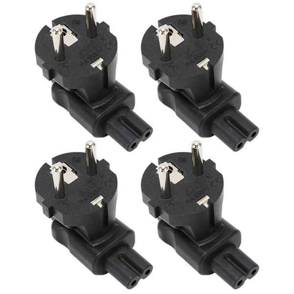 4 stk. EU4.8MM til IEC320 C7 Strømadapter Universal Standard Datamaskin Strømadapter EU-plugg 100‑250V