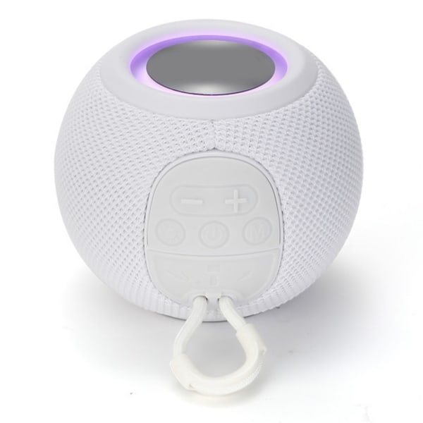 Bluetooth-kaiutin, langaton, minikokoinen, kannettava, kangaspäällysteinen, ladattava kaiutin kotiin, asuntolaan, juhliin, valkoinen