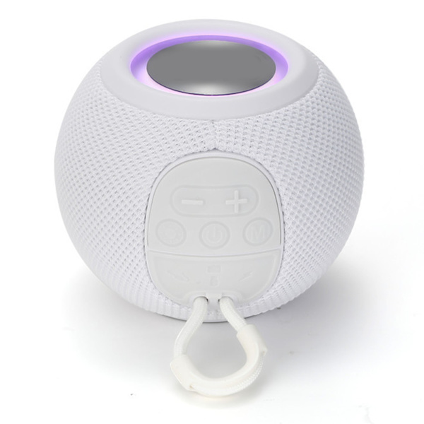 Bluetooth trådlös minihögtalare, bärbar tyghögtalare, laddningsbar högtalare för hem, sovsal, fest, vit