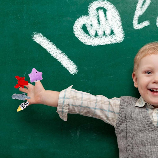 10 stk/sett Havdyr Fingerdukker Barn Tegneserie Plysj Pedagogiske Hånd Fingerdukker Leker