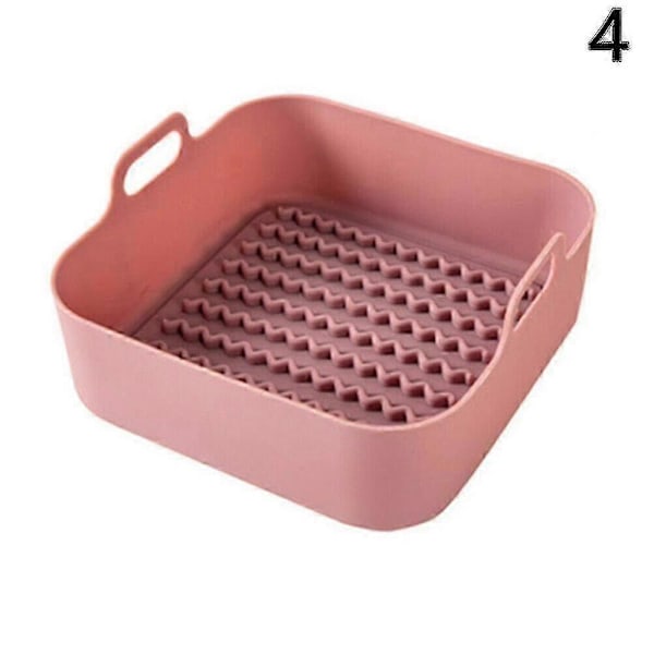 Bakform Korg Air Fryer Silikonkruka Ersättningsliners Airfryer Tillbehör Rosa Fyrkantig