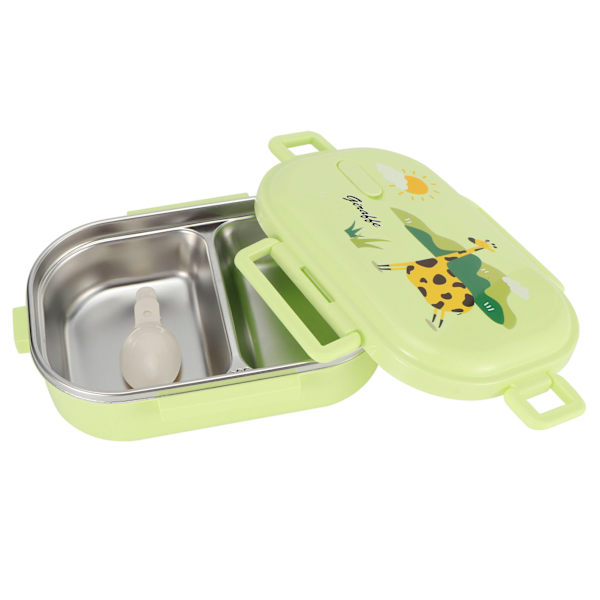 Isolert matboks lekkasjesikker rustfritt stål Bento-boks japansk matbeholder for barn (grønn)