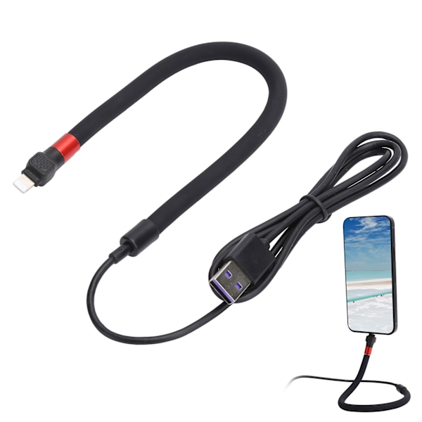 1,2 m datakabel Hurtiglading Bøybar Universal Desktop Telefonholder for IOS-grensesnitt Svart