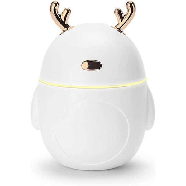 Mini luftfukter, stille forstøvning, luftfukting for skrivebord, aromaterapi, med USB-ladeport.