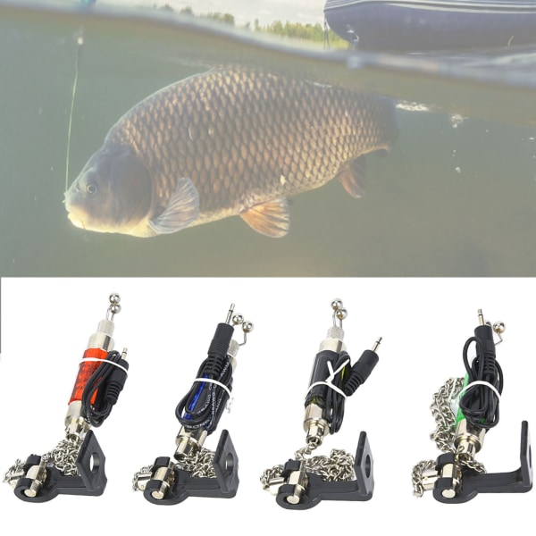 4 STK Utendørs bærbar fiskestang LED-opplyste Swinger Fish Bite Indicator Swingers